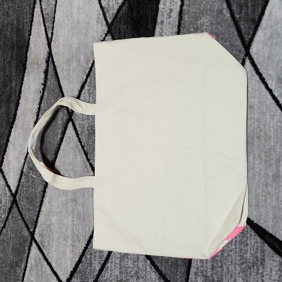 VICTORIA SECRET 2016 OMBRE SEQUINS STRIPED CANVAS CARRY-ALL TOTE BAG - Picture 7 of 10